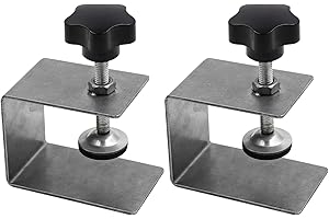 ERTHREE 2PCS C Clamp Drawer Front Installation Clamps Heavy Duty Stainless Steel Cabinet Clamps Cabinet Hardware Jig Woodworking Tool for Easy & Fast Installing Frame of Cabinets(Size:L)