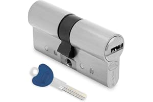 Amig - Cilindro de seguridad - Fabricado en Latón - Medida: 100 mm (50-50) - Protección Antitaladro y Anti-Bumping - Acabado: Cromado mate