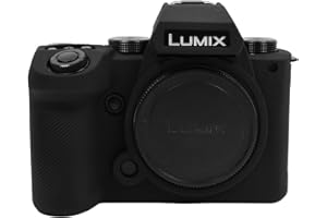 MUZIRI KINOKOO Lumix S5 II/Lumix S5 II X Housse de Protection, Étui en Silicone Souple pour Panasonic DC-S5 II/DC-S5 II X Caméra - Antidérapant et Anti-Rayures - Prise en Main Améliorée - Noir