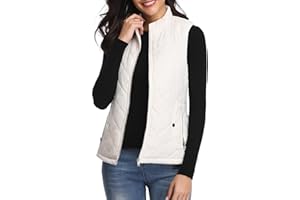 fuinloth Manteaux Sans Manches Femme, Léger Automne Doudoune Zippé Veste Hiver Gilet