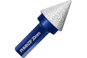 PHMNZIP Fresa Diamantata 20 mm per Smussatura Punte per Smussatura Diamantate con Gambo Esagonale per l'allargamento la Rifinitura e la Sagomatura di Fori Esistenti di Piastrelle in Granito Marmo e Porcellana