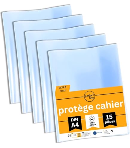 Lot De 6 Protège-Cahiers A4 Transparents 150 Microns - Couverture Rigide Anti-Poussière Pour Livres, Dossiers, Cahiers Scolaires