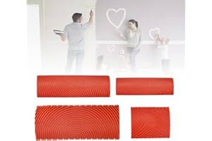 QINERSAW 4 Pz Strumento Venatura del Legno Strumento per Grana del Legno Spatola Effetto Legno di Gomma Pittura di Grana in Rilievo 7,4/8,7/13/15 cm per Strumento Decorazione Venature Legno