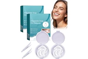 COWANIEE 2-Pairs Snap-On Veneers for Teeth - Instant Smile Kit for Top and Bottom, Easy Fit Temporary Clip-in Veneers for Adults