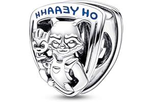 MITSOKU Charms Dessin Animé Souris Monoculaire Homme Golden Conque Film Personnage Coeur 925 Bracelet en Argent Sterling et Collier Pendentif Perles Bijoux Cadeaux pour les Femmes