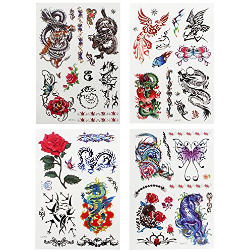 COM-FOUR® 32x Tattoo-Bögen mit Abziehtattoos für Jungen mit verschiedenen Motiven - 3