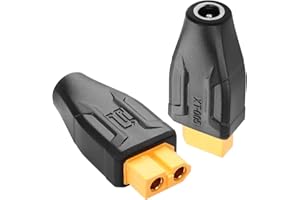‎SINLOON SinLoon Zestaw 2 adapterów XT60 na DC5521 XT60 na DC 5,5 mm x 2,1 mm bezprzewodowy do lutownicy TS100, monitora FPV, zasilania, drona (gniazdo XT60 na gniazdo DC)
