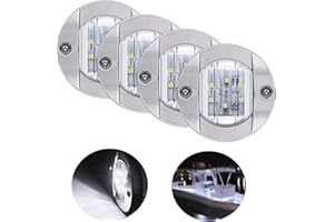 Bkinsety 4 piezas Luces de navegación LED 12V para barcos marinos Impermeables Luces de popa (Blanco)