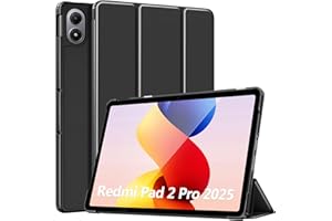 TiMOVO Etui kompatybilne z Xiaomi Redmi Pad 2 Pro 12,1 cala 2025, cienkie i lekkie etui ochronne z twardym tyłem PC, automatyczne budzenie/uśpienie, czarne