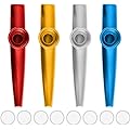 LEPZUR 4 Pièces Instruments de Musique Kazoo, en Alliage d'aluminium, pour Cadeaux de Fête, Flûte Nasale pour Enfants, Amateurs de Musique, Débutants, 4 Couleurs