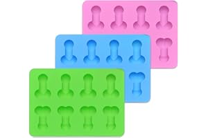 APKPESTERML 3 Piezas Moldes De Silicona De Forma Divertida, Molde de Pastel Del Pene Sexy Hornear Divertidas Manualidades Cubito De Hielo Moldes Para Bricolaje Hornear De Chocolate Mousse Fondant Novedosa