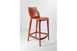 Mahi Mahi - Set 4 Sgabelli Cucina Design Moderno in Polipropilene Colorato - H 66 - Rosso Ruggine