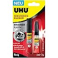 UHU Super glue in a flash, plastic, lightning-fast 2-phase super glue for bonding all standard plastics, 2 g + 3 ml