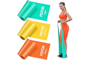 ‎POTOK POTOK Fitnessbänder Resistance Bands, Fitnessband, Widerstandsbänder in 3 Stärke für Crossfit, Muskelaufbau, Yoga, Pilates für Männer und Frauen