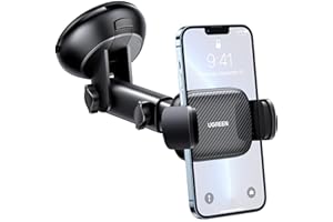 UGREEN Support Téléphone Voiture Ventouse Tableau Bord Porte Smartphone Voiture Rotation 360 Degrés Pose Portable Pare Brise Compatible avec iPhone 15 Plus Pro Max 14 13 12 Galaxy S23 Redmi (Noir)