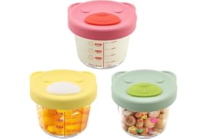 Foydream Petit Pot Conservation Bébé,Lot de 3 Pot Bebe Repas 120 ML Accessoires Complémentaires Rangement de Nourriture pour Bébé Essentiels pour Nouveau-Né Anti Fuite