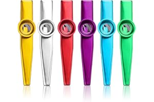 FIBOUND 6 Stück Metall Kazoo Musikinstrumente, Kazoo Set aus Metall, Metall Kazoo Instrument, Kasu Musikinstrumente aus Aluminium, Aluminiumlegierung Cazoo, für Kinder und Musikliebhaber Anfänger