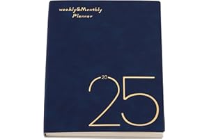 MCDSUC Weekly Planner 2025,A5 Week to View Diary Organized,Productivity Daily Monthly Planner To Do List Diary,Weekly Goals Planner with Note 53 Weeks Planning,13pages Ruled Pages,Navy Blue