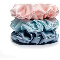 3 Satin Scrunchies – Weich, Elastisch, Ohne Haarabdrücke, In 3 Farben (Rosa, Beige, Bohnenpaste)