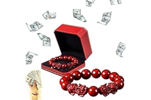 Aumude Bracelet cinabre Feng Shui pour femme, bracelet cinabre Fengshui, bracelet Feng Shui, bracelet porte-bonheur rouge Pi Xiu en perles de cinabre, bracelet porte-bonheur chinois Feng Shui