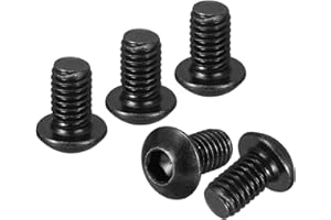 DTGN M6-1x10mm Button Head Socket Cap Screws - 25Pack - Good for Road Bicycle, Mountain Bike, Auto, Motorcycle - Carbon Steel Black Oxide - Hex Drive Fasteners