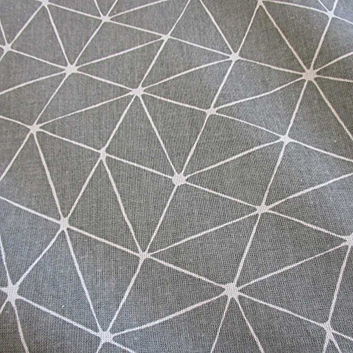 Stoff Meterware Baumwolle Origami Grafik grau weiß Linien Japan pflegeleicht - 2