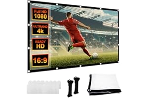 DASIAUTOEM Ekran projektorowy 150 cali, ekran projekcyjny 16:9 HD, składany ekran, ekran projekcyjny, projekcja przeciwzmarszczkowa, przenośny ekran do domu, na kemping, do kina domowego, na imprezy