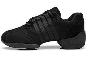 JUODVMP Zapatillas Baile Jazz Latino Mujer De Trabajo Zapatilla Baile Deportes Moderna Transpirables Modelo T01