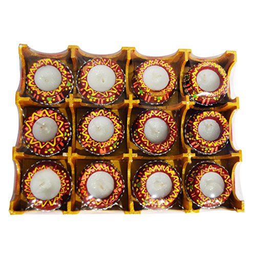 Kanchan Kalash Wax Filled Matki Shape Diya Candles (Set Of 12)