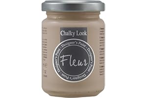 FLEUR DESIGNER'S PAINT | Pittura ad Acqua, Effetto Gesso Naturale, Extra Opaca, Fleur Chalky F12, Colore James Taupe, Made in Italy, Formato da 130 ml