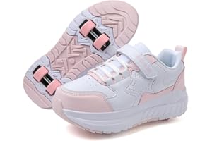 Kmrlofiy Buty na kółkach dla dziewczynek i chłopców buty na dwóch kołach buty do deskorolki wielofunkcyjne buty 2 w 1 buty sportowe na kółkach