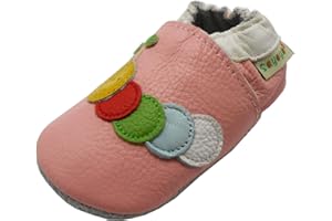 SAYOYO Weicher Leder Lauflernschuhe Krabbelschuhe Babyhausschuhe Kleinkind Lederschuhe Jungen und Mädchen