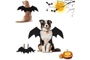 AHYDFSR Fledermausflügel Hund, Halloween kostüm Hunde groß,Haustier Hund Fledermaus, Haustier Fledermausflügel mit 2Pcs Pumpkin Bell, Halloween Hunde Katze Fledermaus Kostüm, Haustiere Cosplay-Kostüm(L)