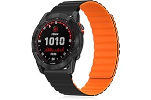 KeeFos Pasek QuickFit 26 mm do zegarka Garmin Fenix 7X Pro Solar/Instinct 2X / Fenix 7X / Fenix 6X Pro, silikonowy, regulowany, magnetyczny pasek zamienny dla mężczyzn i kobiet, do Fenix 5X GPS,