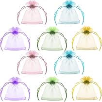 200 Sachets Cadeaux Organza 7x9cm - Multi-Couleurs Avec Cordon - Pour Bonbons, Bijoux, Mariage