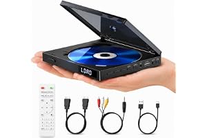 Kompakt DVD-spelare för TV, 1080P HDMI DVD-spelare för alla regioner, Playbakc-minne, HDMI/AV-utgång, USB 2.0, PAL/NTSC-stöd