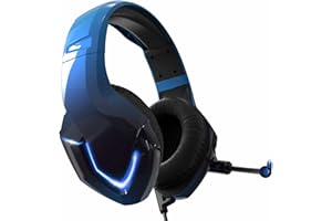 NEEDONE Cuffie da gioco con microfono per PS4 Gamer Headset per PS5 Xbox One Switch PC Fortnite Game Mac Laptop K19 Cuffie da Gioco con 3.5mm Jack LED Controllo Volume e Bass Stereo-Blu