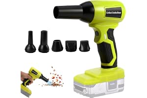 Trådlös bladblåsare för Ryobi 18V, borstlös bärbar dammrengöring, 130 000 RPM justerbar hastighet och 5 munstycken för uteplats sovrum hem (utan batteri)