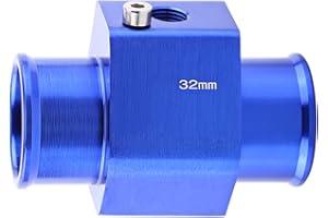 YOSOO HEALTH GEAR Water Temp Joint Pipe, Aluminum Car Radiator Temperature Joint Pipe Connector Radiator Hose Temperature Sensor Adapter Blue(32mm)