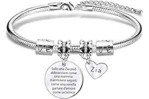 GUOYU Regalo Zia Bracciale Braccialetto Donna Ciondolo Con Incisione Solo una Zia Può Abbracciare Come una Mamma, Mantenere Segreti come una Sorella Regali Compleanno,Regalo Festa Della Mamma