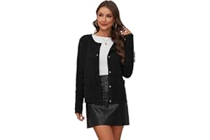 Aoruilia Women's Cardigan Long Sleeve Button Down Cardigan Ladies Jumpers Sweater Cardigans Knitted Cardigan with Pockets