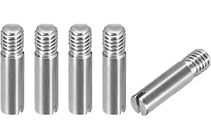 sourcing map 5 Stück M4 x 16mm geschlitzter zylindrischer Stift aus 304 Edelstahl, Außengewinde, zur Positionierung von Möbeln und Schränken