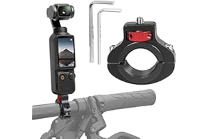 TNSLAND Action Camera Supporto per Bicicletta Girevole a 360° per Bicicletta 1/4 Mount Action Camera Manubrio per Gopro, Altre Action Cameras, Supporto per Telefono Cellulare (Ferroso Rosa)