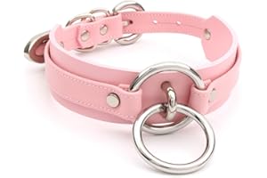 lalatia Handmade Women O Ring Faux Leather Choker