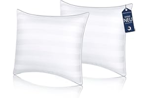 COZSINOOR Kopfkissen 80x80 cm 2er Set Komfort Kissen Ökotex, Bestes Ergonomisches Kissen gegen Nackenschmerzen, Premium Schlafkissen Waschbar Bettkisen für Seitenschläfer Rückenschläfer Bauchschläfer