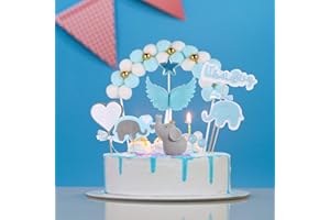 HAOSELL 10 piezas decoración para tartas Baby Shower azul decoración para tartas niño baby shower torta Topper It's a Boy torta Topper elefante pastel accesorios decoración para tartas bebé bautizo