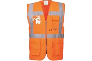 Portwest Chaleco Executive Berlin, Tamaño: M, Color: Naranja, S476ORRM