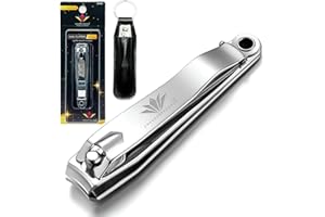 EMPEROR PEACOCK Nail Clipper Set for Men & Women – Heavy-Duty Clippers for Thick Nails, Fingernails & Toenails – Nail Cutter Kit with Built-in File, Leather Pouch with Keyring – Professional Nail Tool Kit