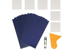 HAKOTOM Lot de 18 Patchs de réparation Autocollants pour tentes - en Nylon imperméable - avec Ciseaux - pour Sac à Dos - Auvent - Veste de Pluie - Bateau Gonflable - Piscine