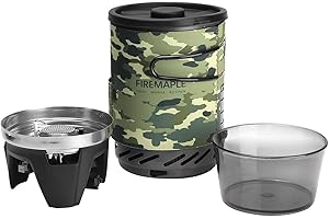 Fire-Maple Hornillo de Camping Gas Portátil – Quemador Compacto para Trekking, Senderismo, Backpacking, Bushcraft, Pesca y Caza – Equipo de Cocina de Camping Ligero Camuflaje